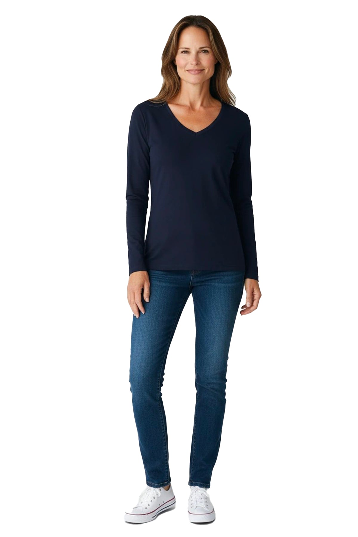 Beyond the Basics Long Sleeve V Neck Tee