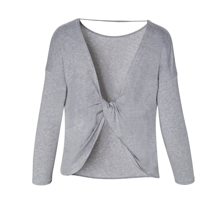 Long Sleeve Draped Back Top - Clearance Rack