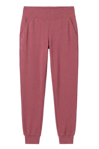 Rosewood pink Pima cotton jogger lounge pants with pockets and comfy waistband