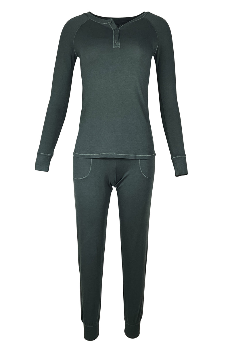 Olivia Long Sleeve Henley Loungewear Set