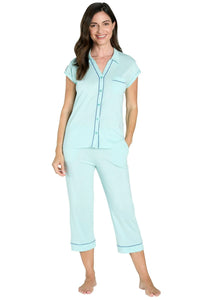 Arya Short Sleeve Cropped Pant PJ Set - Sales Rack - Twelve Eighty Eight PJ Sets twelveeightyeight.com