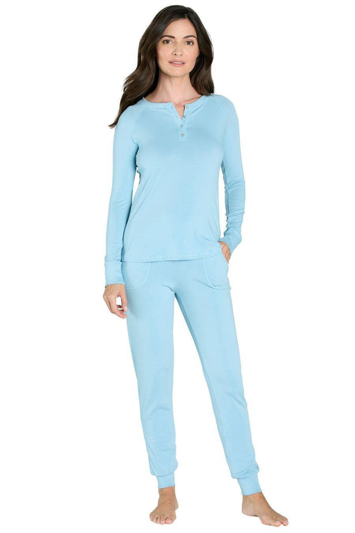Long Sleeve Henley Loungewear Set - Vibrant Hues - Twelve Eighty Eight Loungewear twelveeightyeight.com