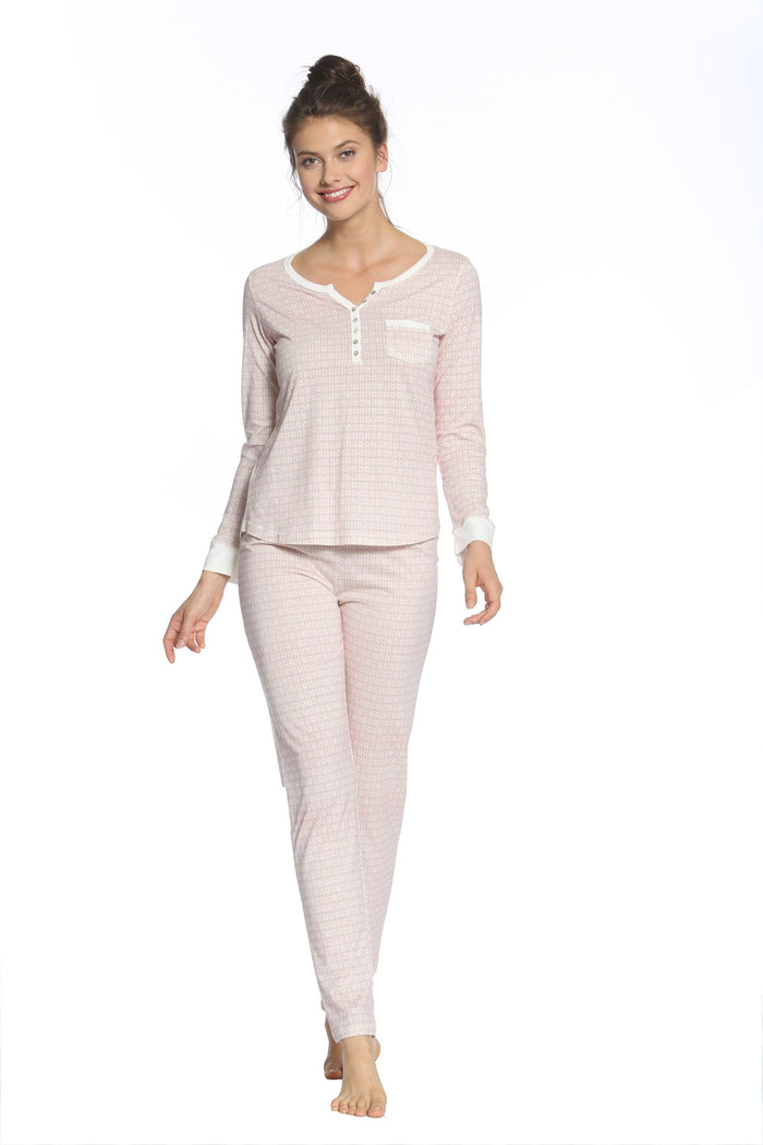 Long Sleeve Henley PJ Set - Clearance Rack - Twelve Eighty Eight PJ Sets twelveeightyeight.com