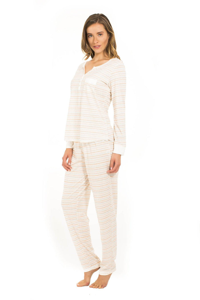 Long Sleeve Henley PJ Set - Clearance Rack - Twelve Eighty Eight PJ Sets twelveeightyeight.com